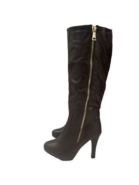 Women’s Reneeze Brown Faux Leather Heel Boots Size 7 US!
